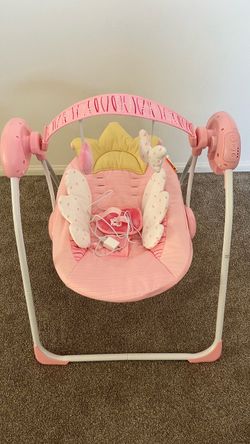 Pink Baby Swing with Toy Bar