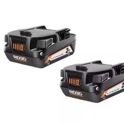 (2) 18v Ridgid lithium Ion Batteries Brand New