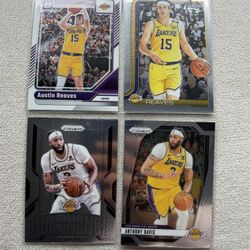 Los Angeles Lakers Card Lot – Austin Reaves, Anthony Davis Prizm Optic Select