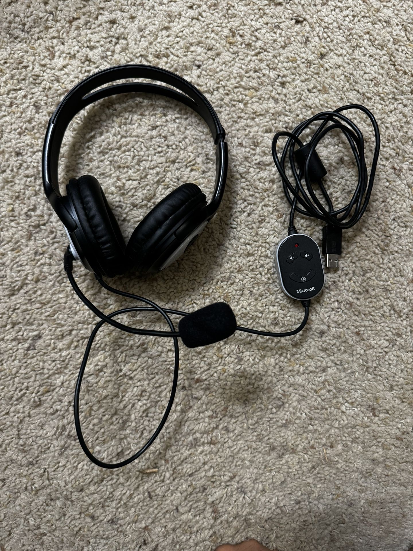 Microsoft LifeChat LX-3000 Digital USB Stereo Headset Model 1084 Black