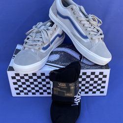 Vans Skate Old Skool 36+ Grey/Blue Pop Cush Skateboarding Shoes New In The Box