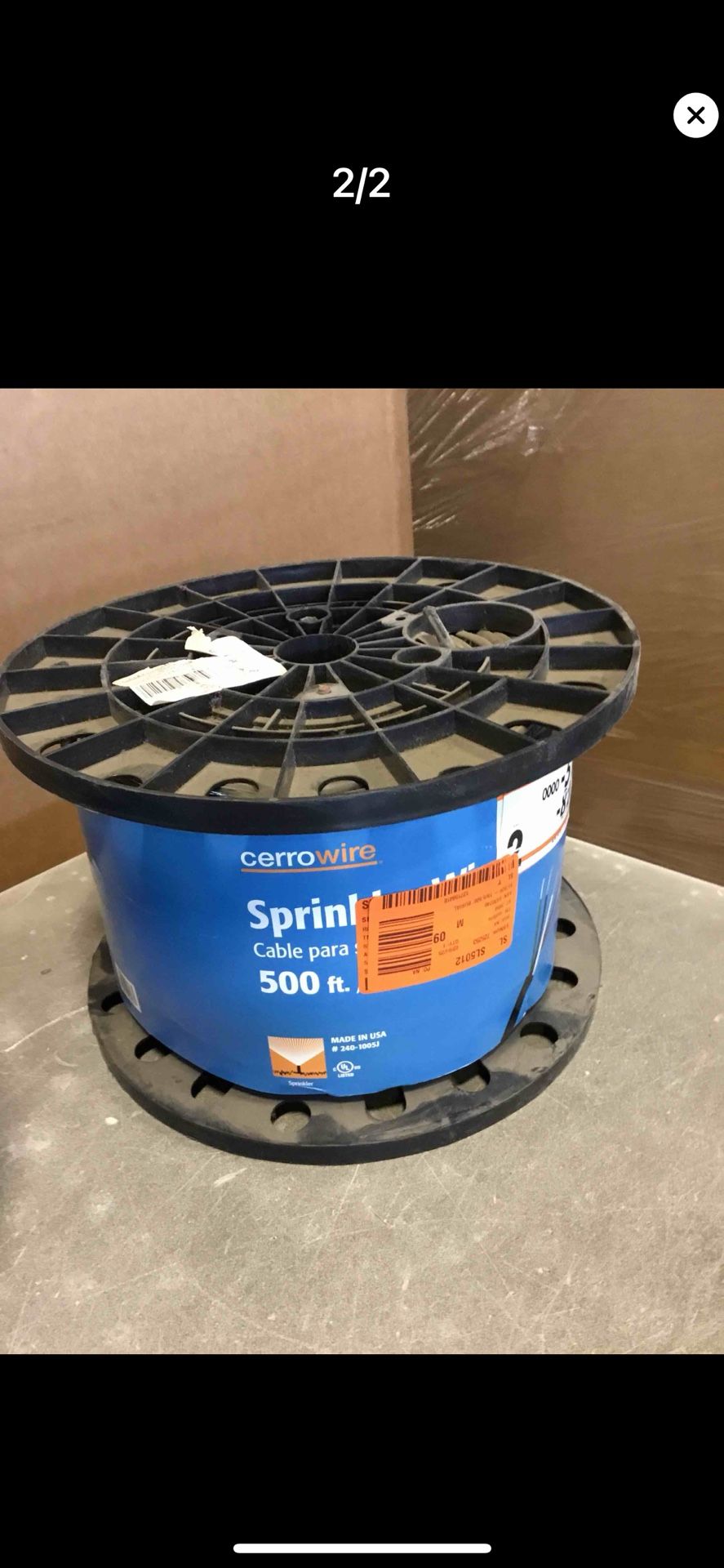 500 ft. 18/5 Black Solid UL Burial Sprinkler System Wire
