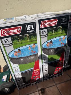Power Steel 16 ft. x 42 in. Round Metal Frame Above Ground Pool Set