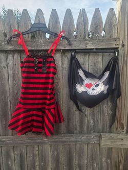Pirate Halloween Costume Dress and cape Set