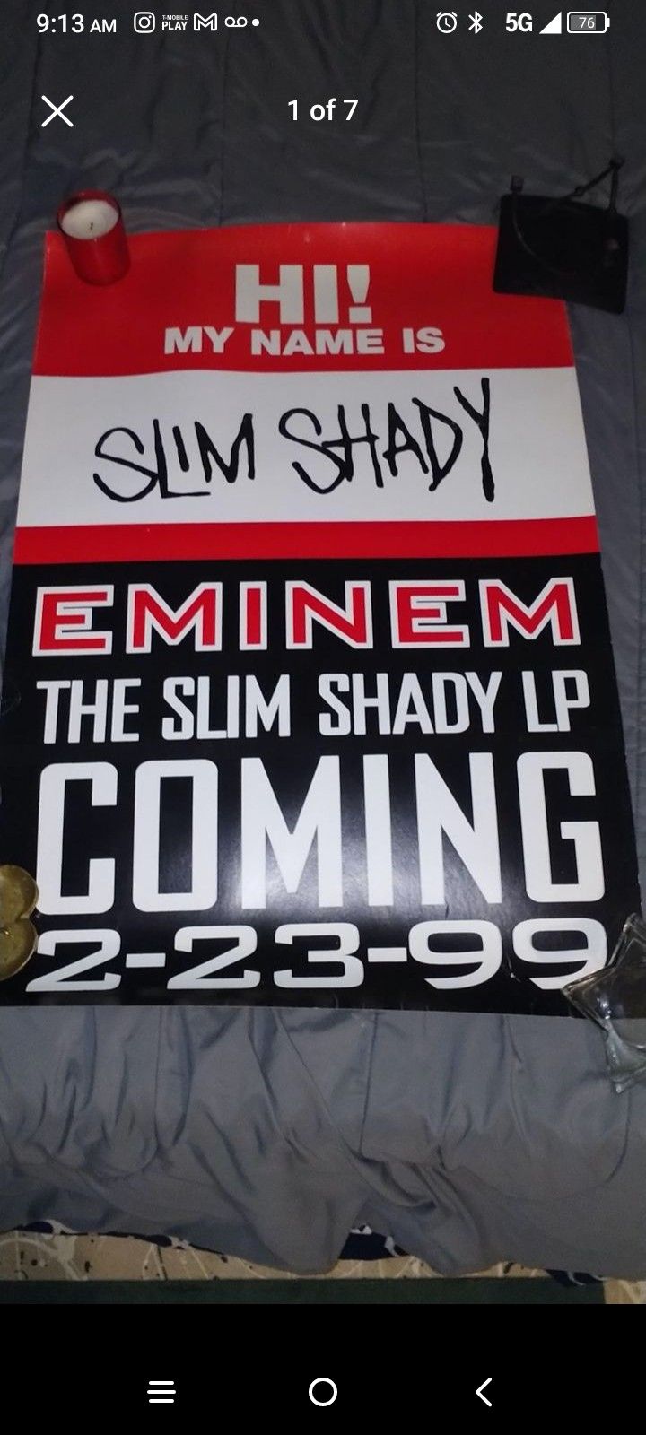 EMINEM 1999 Promo Poster (Rare) Slim Shady