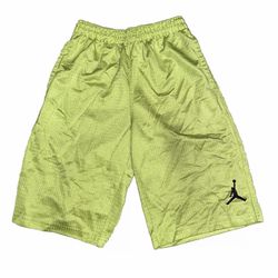 Air Jordan Basketball Shorts Green Mesh Boys Medium 10-12 Years Lime Green