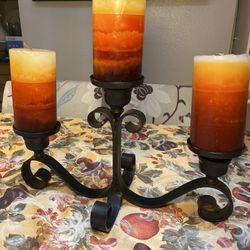 Pier One Candle Holder With 3 Candles 