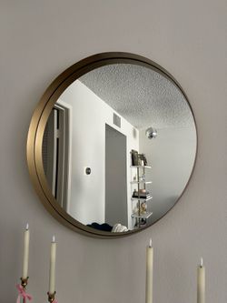 Gold Round Mirror 30 Inch