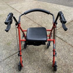 Drive Medical Aluminum Rollator with Fold Up and Removable Back Support 
