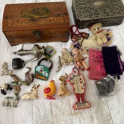 Lot Of Antique Jewelry Box,  Porcelain , Toys, Dolls