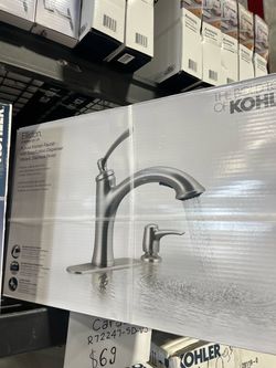 Kohler Elliston Pullout kitchen faucet with soap dispenser