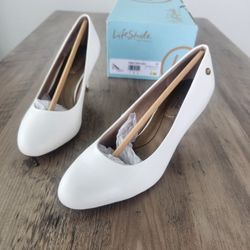White Leather Heels