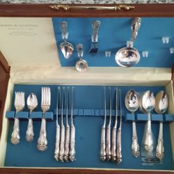 48 Pc "Festivity" Reed & Barton Silver Plate Flatware Set with Chest