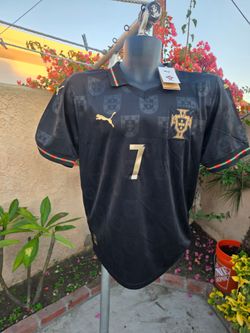 Portugal black CR7 soccer jersey 2026
