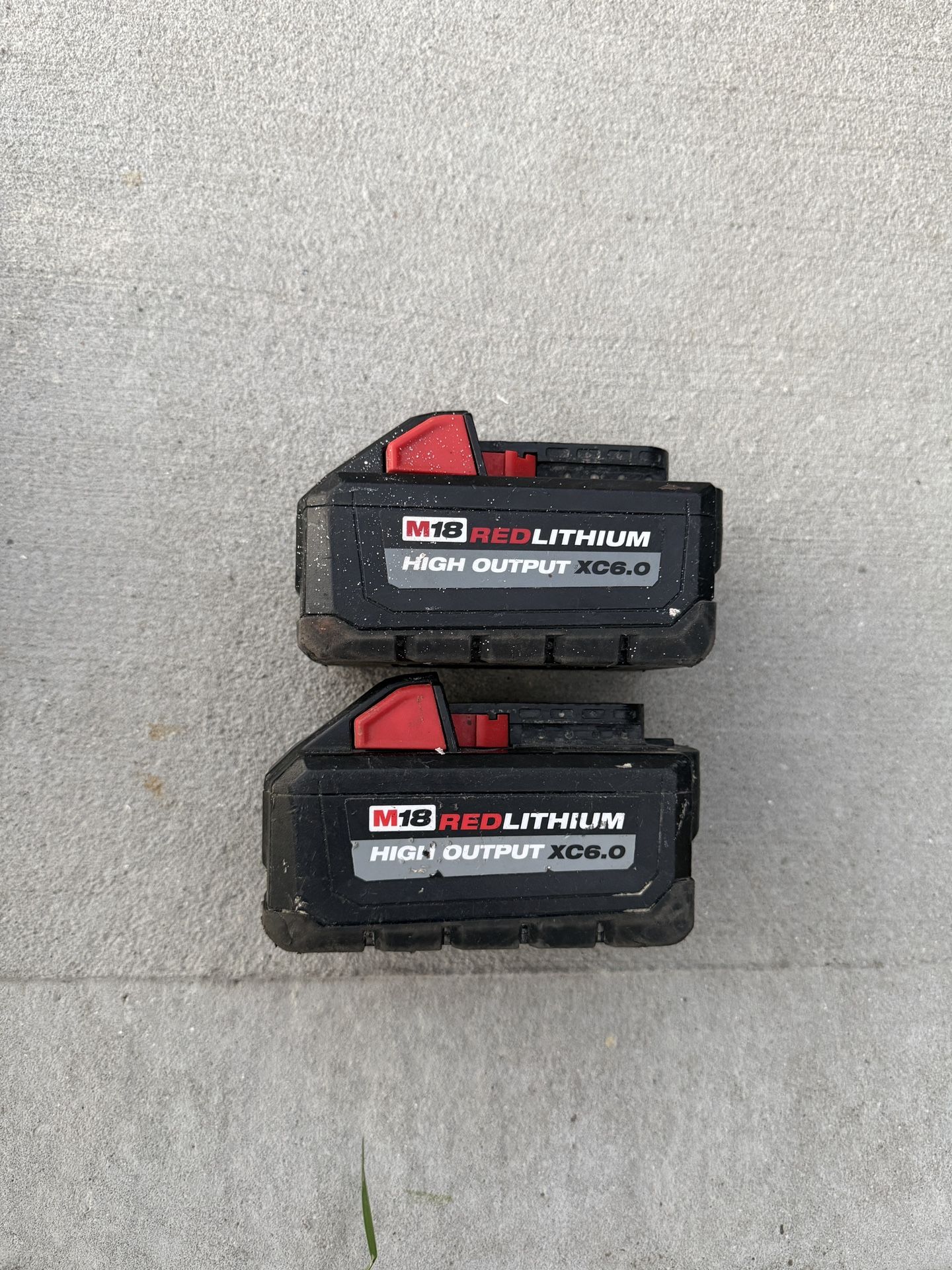 2*M18 Milwaukee 6.0ah batteries