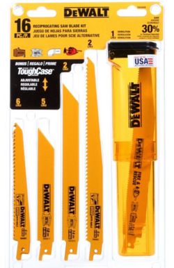 16 piece Dewalt Reciprocating saw blades