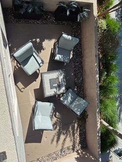 Patio table with built in fire pit