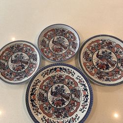Asian Peacock Serving Platter Set (4 Total)