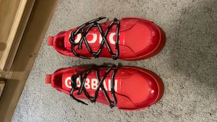 Dolce & Gabbana Men's Low Top Lace-Up Sneakers Red/White/Black Logo