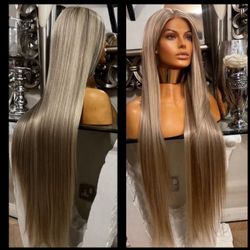 Human Hair Blended Lace Front Wig 