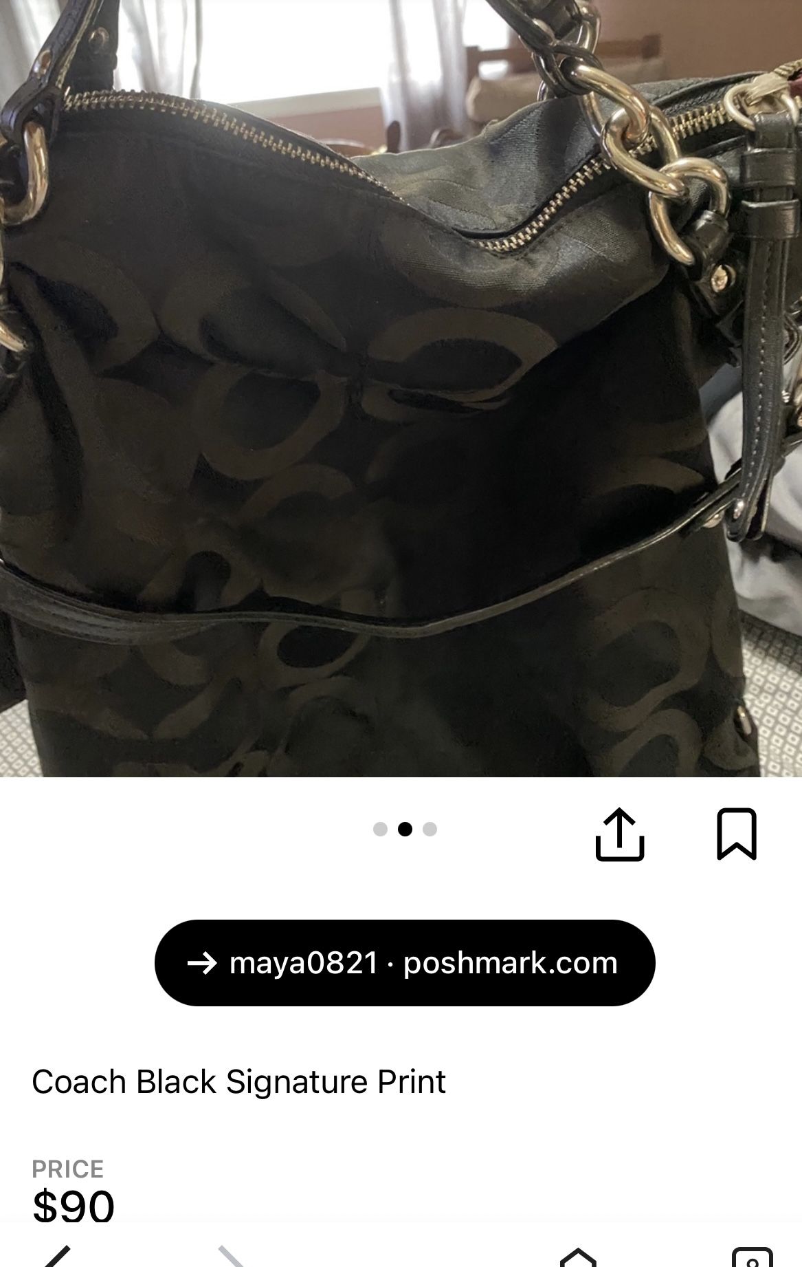 Signature Black Coach Bag