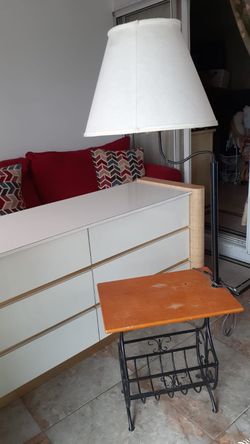 Antique table with lamp