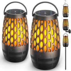 Brand New Outdoor Speakers Bluetooth Waterproof IPX6 with Flame Lights, Gadget Gifts for Dad Her Him