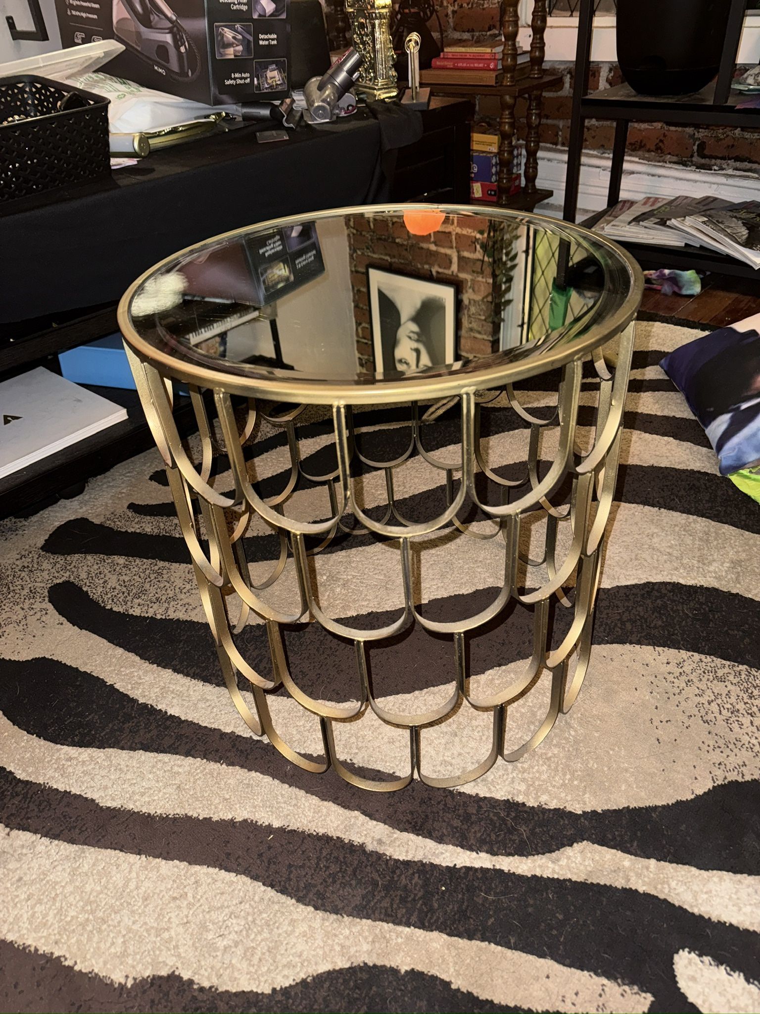 Gold Art Decco Side Table