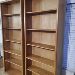 Tall Oak bookshelves