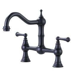 Classic Double Handle Bridge Kitchen Faucet Deck-Mount in Oil Rubbed Bronze