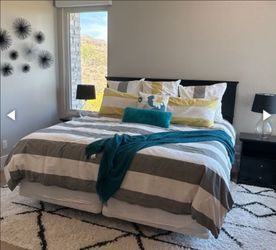 King bed head board&matress and frame