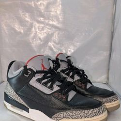 2017 Nike Air Jordan Retro 3 Black Cement Basketball Sneakers Shoes Size 12