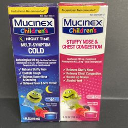 $15 For Both Mucinex Children’s Stuffy Nose & Chest Congestion + Night Time Brand New