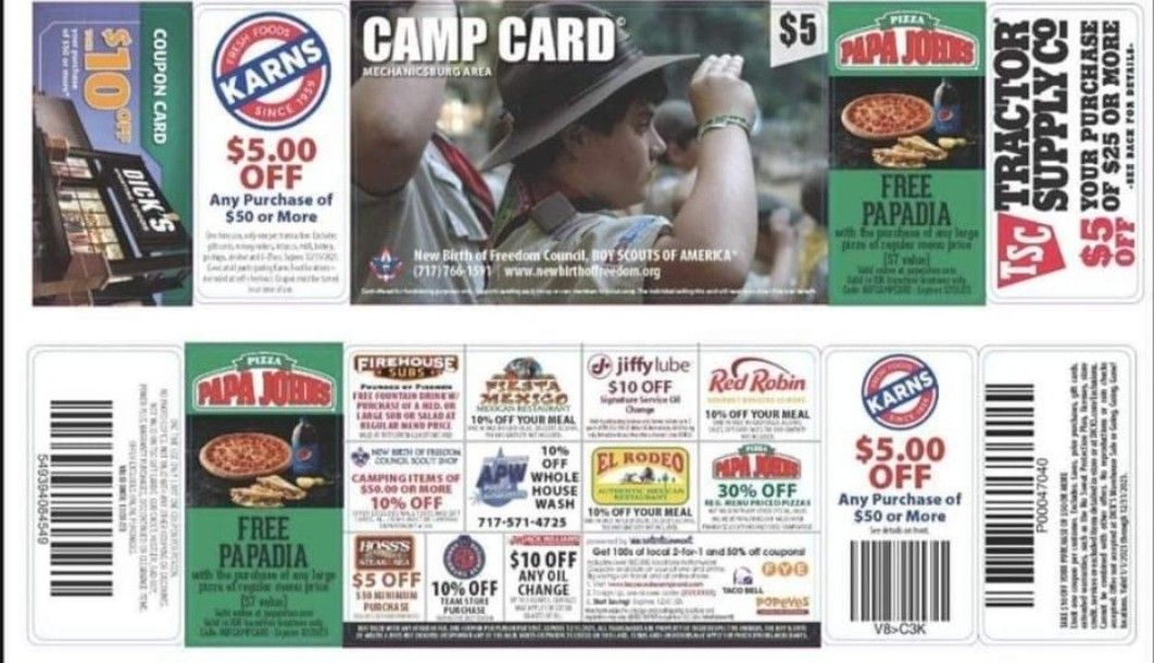 Boy Scout Camp Cards Only 5 Bucks Pays For Its Self