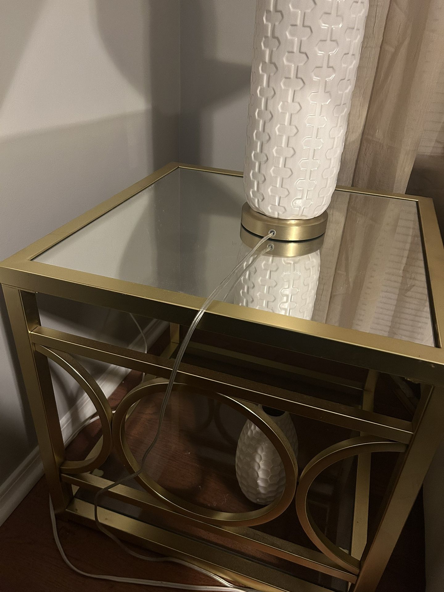 Gold And Glass Furniture Set (Coffee Table, End Table, Console Table