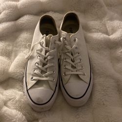 8 1/2 white platform converse