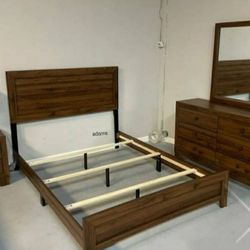 Cherry Bedroom Set/ Dresser,mirror,Nightstand, Bed/_ Queen And King Size Available 