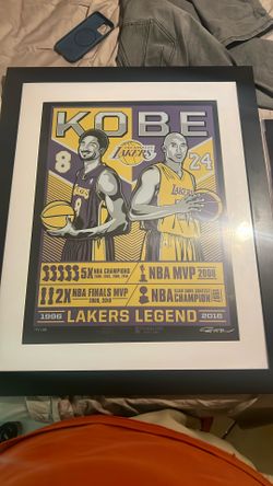 Signed Sports Memorabilia Kobe Bryant The Legend Poster Framed 