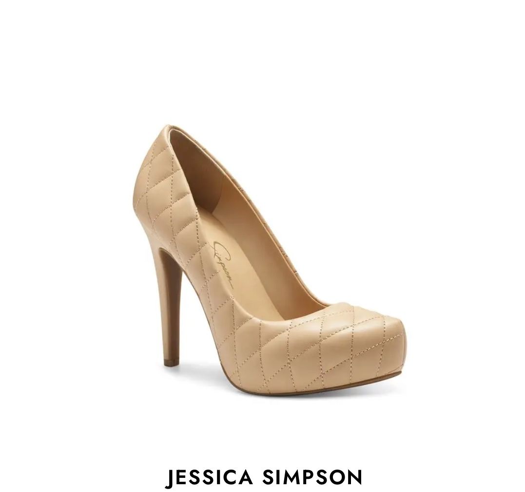 Jessica Simpson Tan Quilted Heels