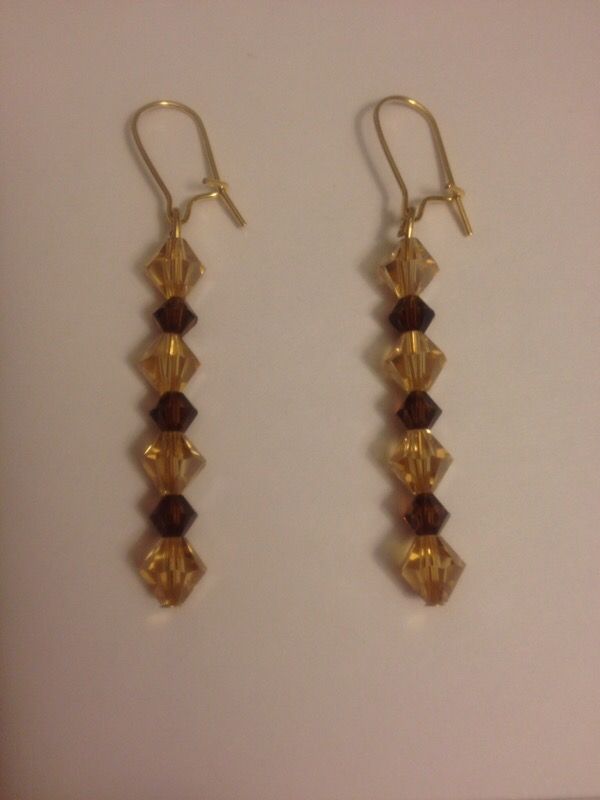 Swarovski Crystal Earrings, 24k Gold Plated Fixtures