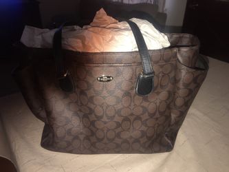 Coach signature canvas baby bag