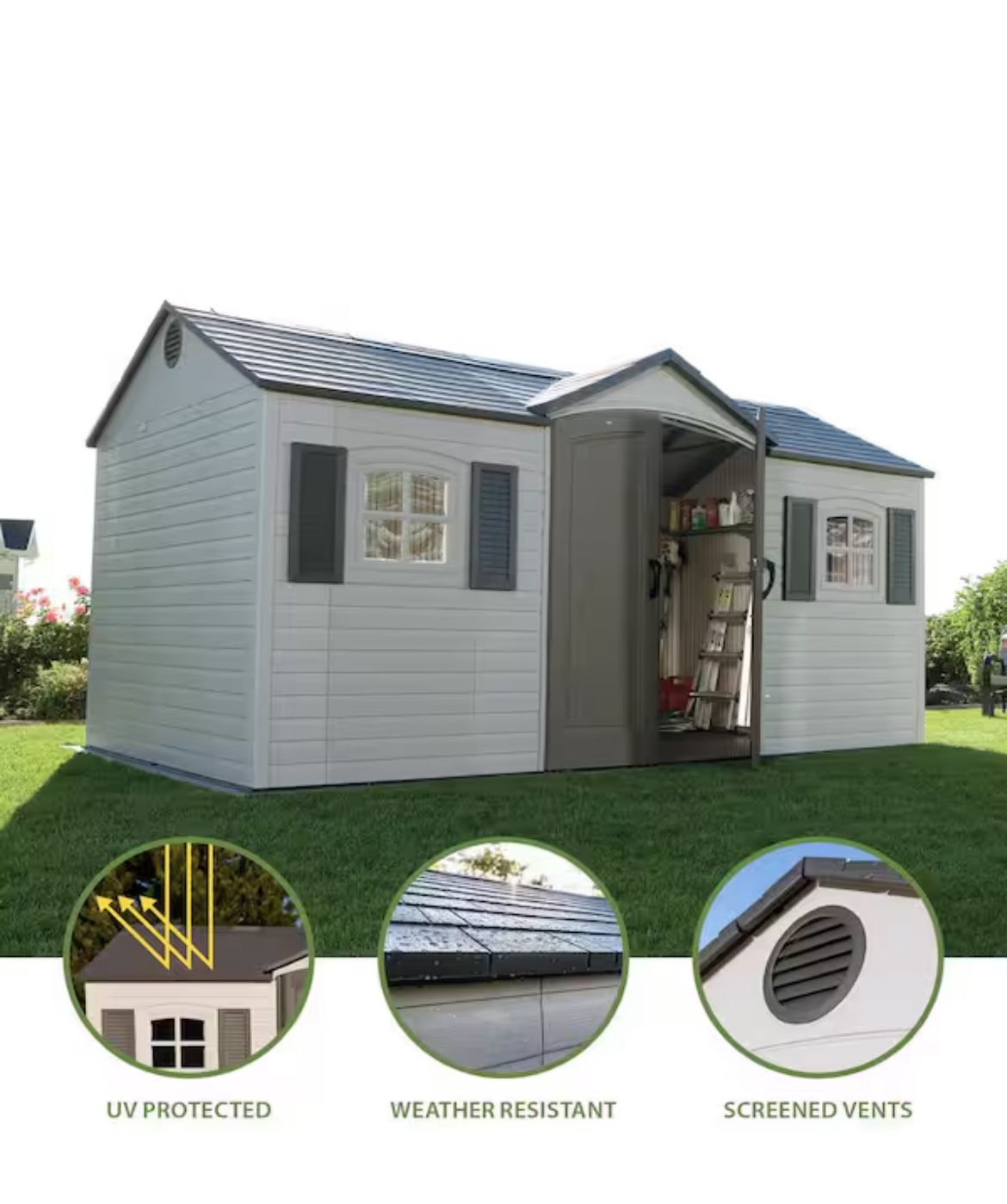 Lifetime 15 ft. x 8 ft. Resin Outdoor Garden Shed