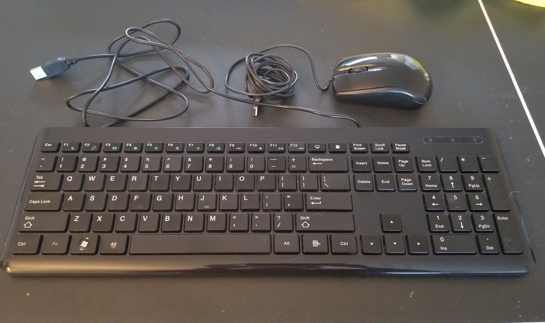 Asus wired keyboard and Gateway wired mouse