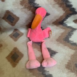 1995 Ty Beanie Babies - Pinky The Flamingo Plush Toy
