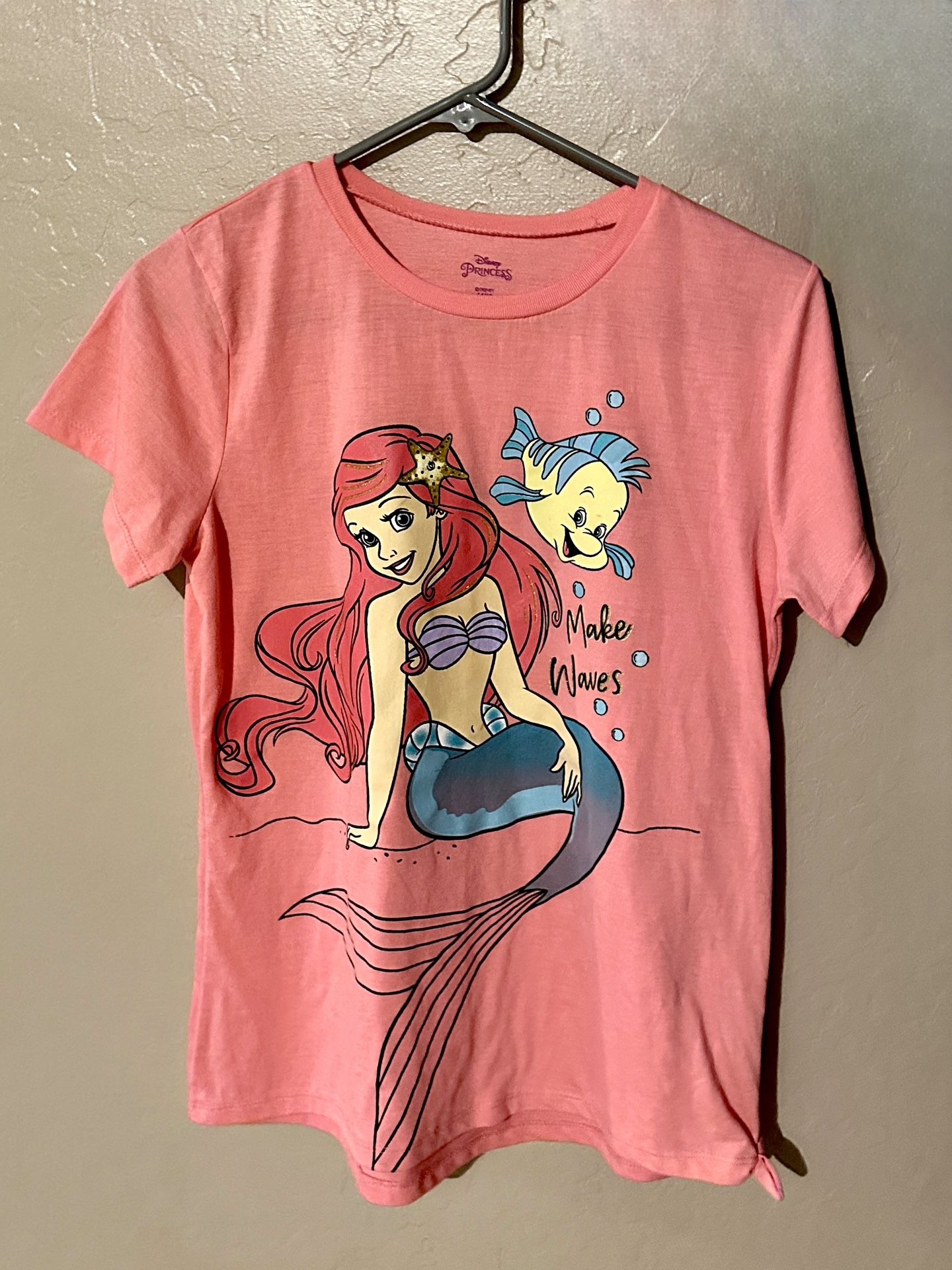 Girls size 14/16 Disney The Little Mermaid Ariel “Make Waves” T-shirt
