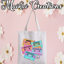 90s tapes custom tote bag