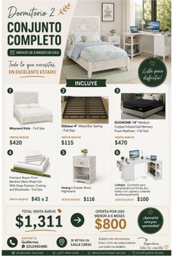 Juego Dormitorio Full Size