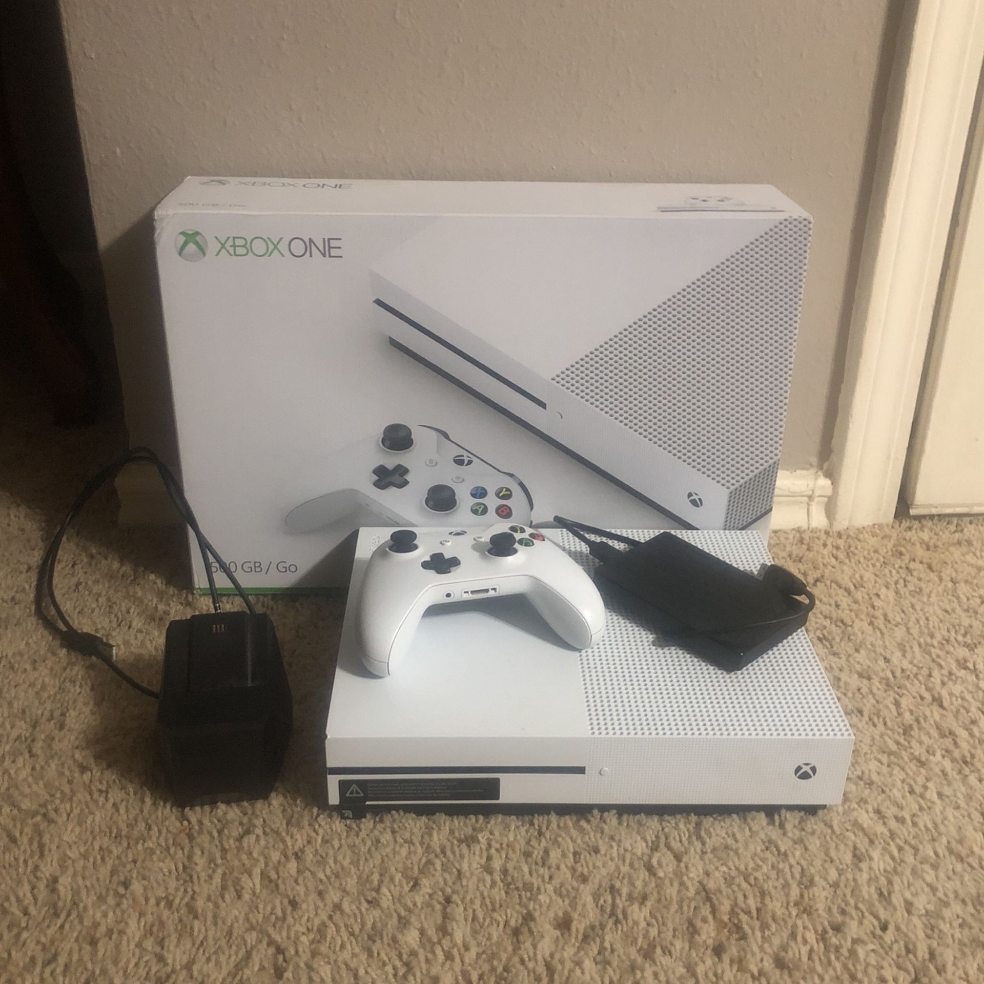 Xbox 1S Console With Controller, Charging Dock, and 2TB Seagate External Hardrive