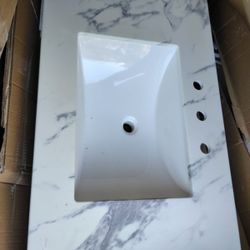 Undermount single sync vanity top in Toscana