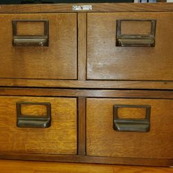 Vintage Oak & Bakelite Index Card Files USAAF & USCG